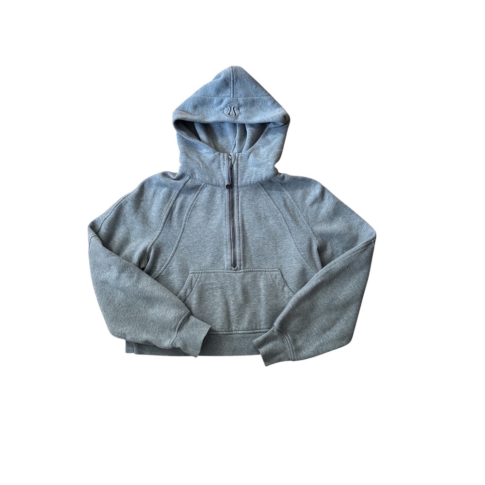 Lululemon Scuba Oversized Half-Zip‎ Hoodie Heathered Light Grey XS/S